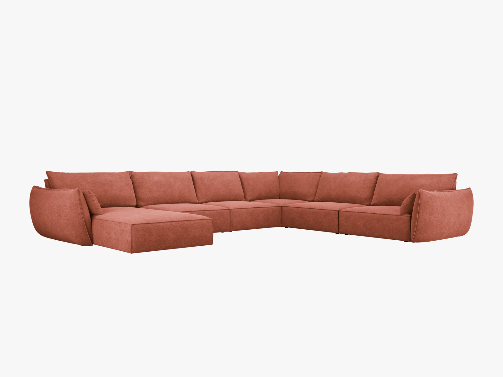 Micadoni Panorama-Ecksofa Kaelle 8-Sitzer Rechts Chenille Over The Horizon Terrakotta