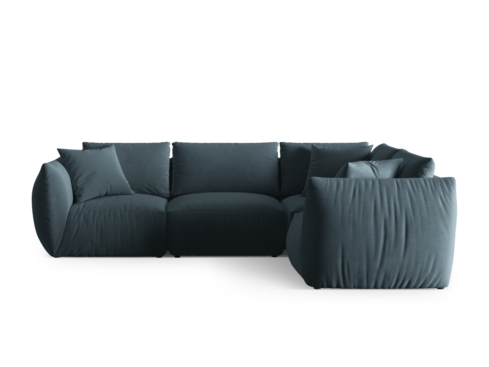 Micadoni Ecksofa Chris 4-Sitzer Rechts Samt Pastellblau