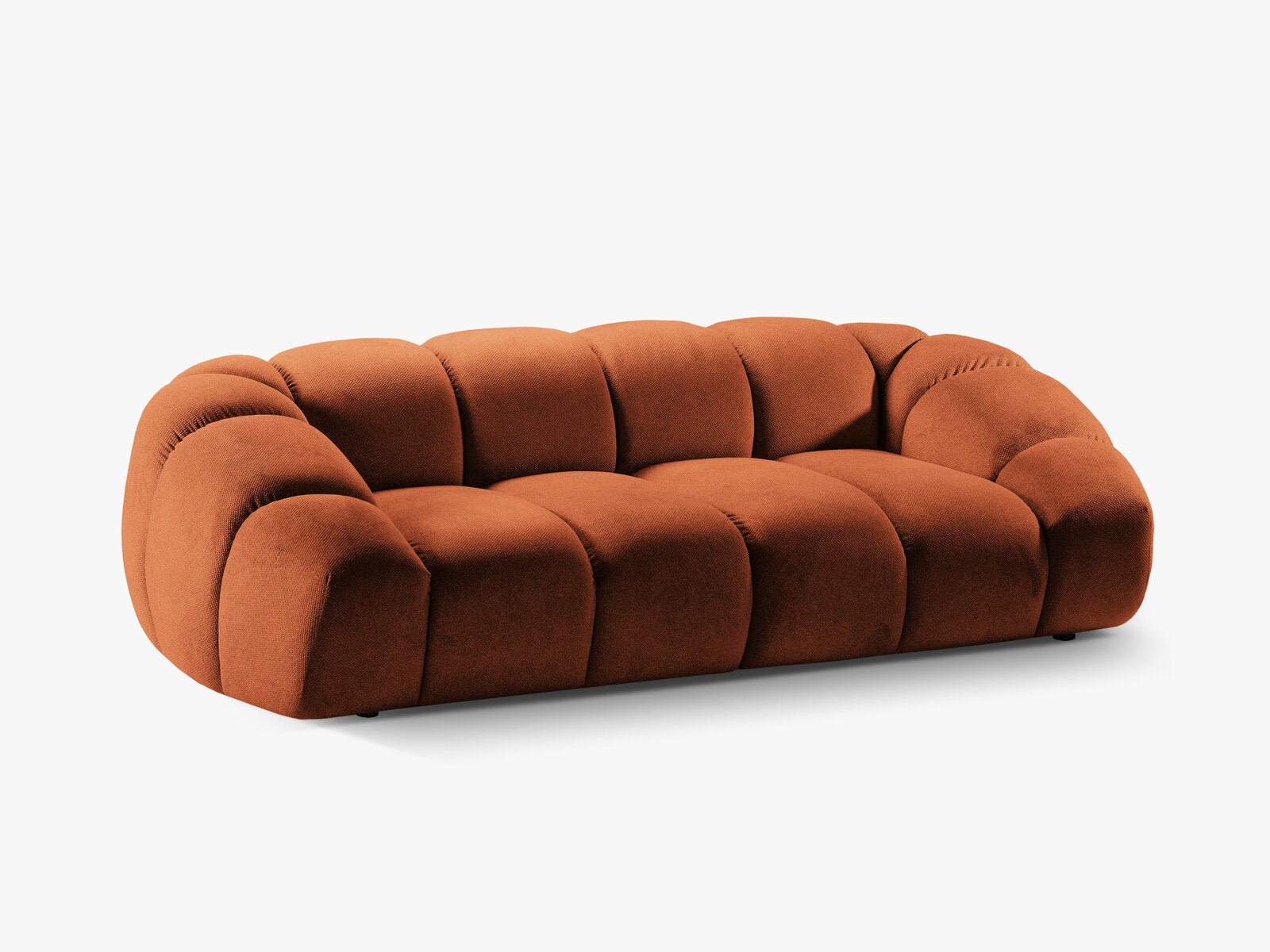 Micadoni Sofa Diana 3-Sitzer XL Strukturierter Samtstoff Terrakotta