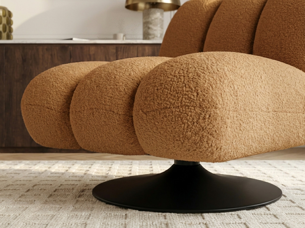 Bobochic Janissaire Sessel 79 × 89 cm Bouclé-Stoff Gelb