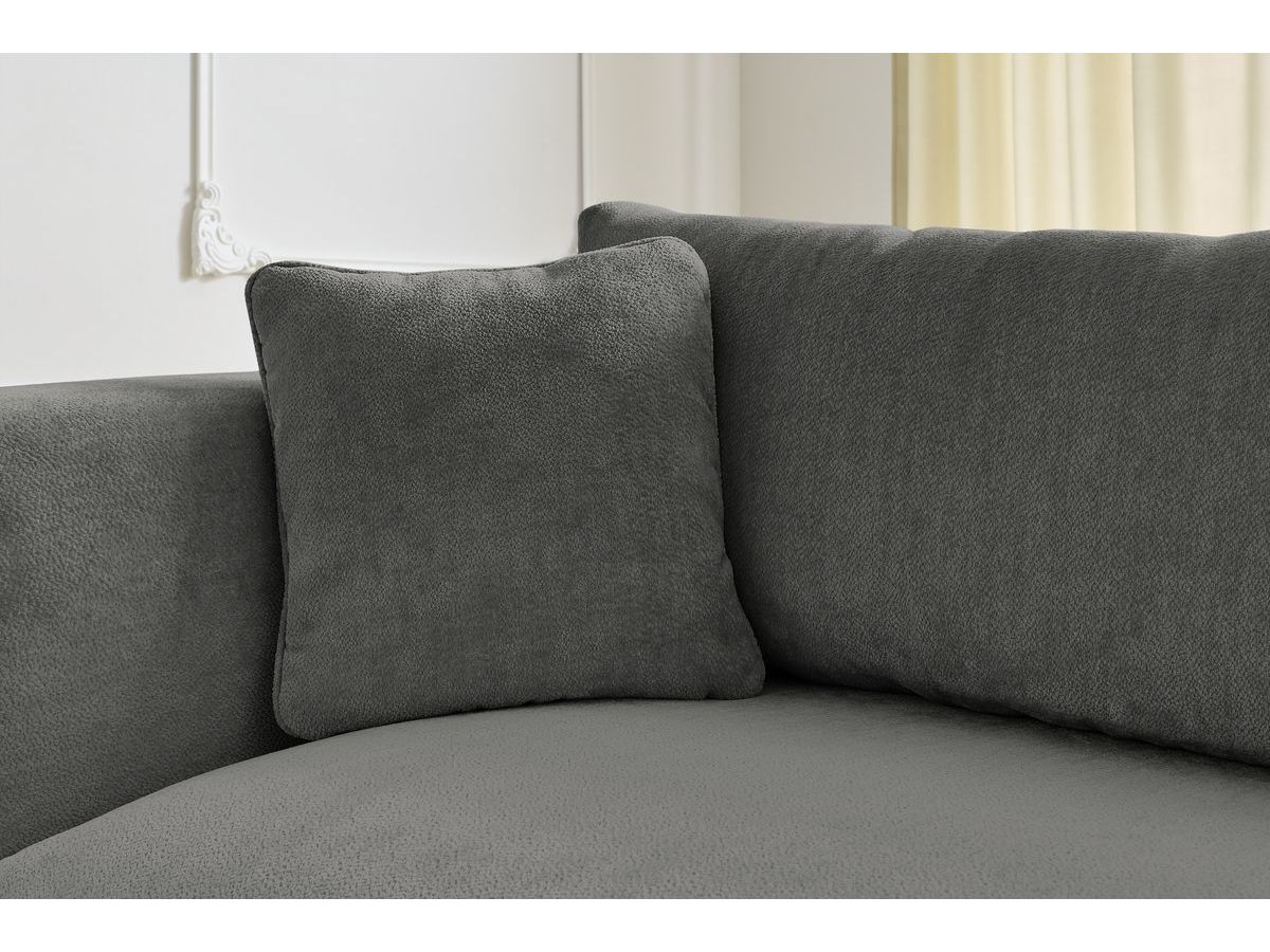 Bobochic Ezechiel Schlafsofa 3-Sitzer mit Bettkasten Stoff Dunkelgrau