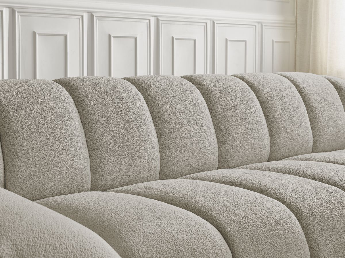 Bobochic Hayden Sofa 3-Sitzer Bouclé-Stoff Taupe