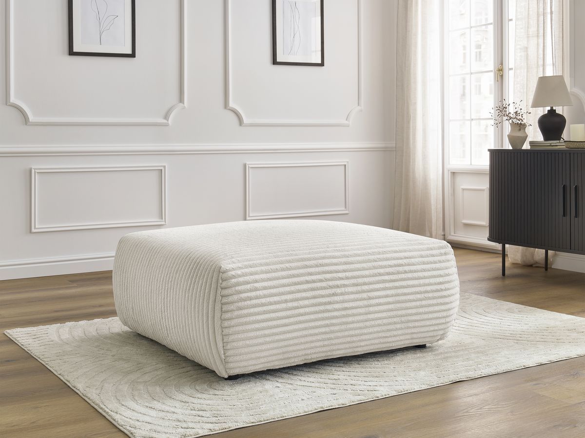 Bobochic Lucien Pouf Breitcord weich Beige