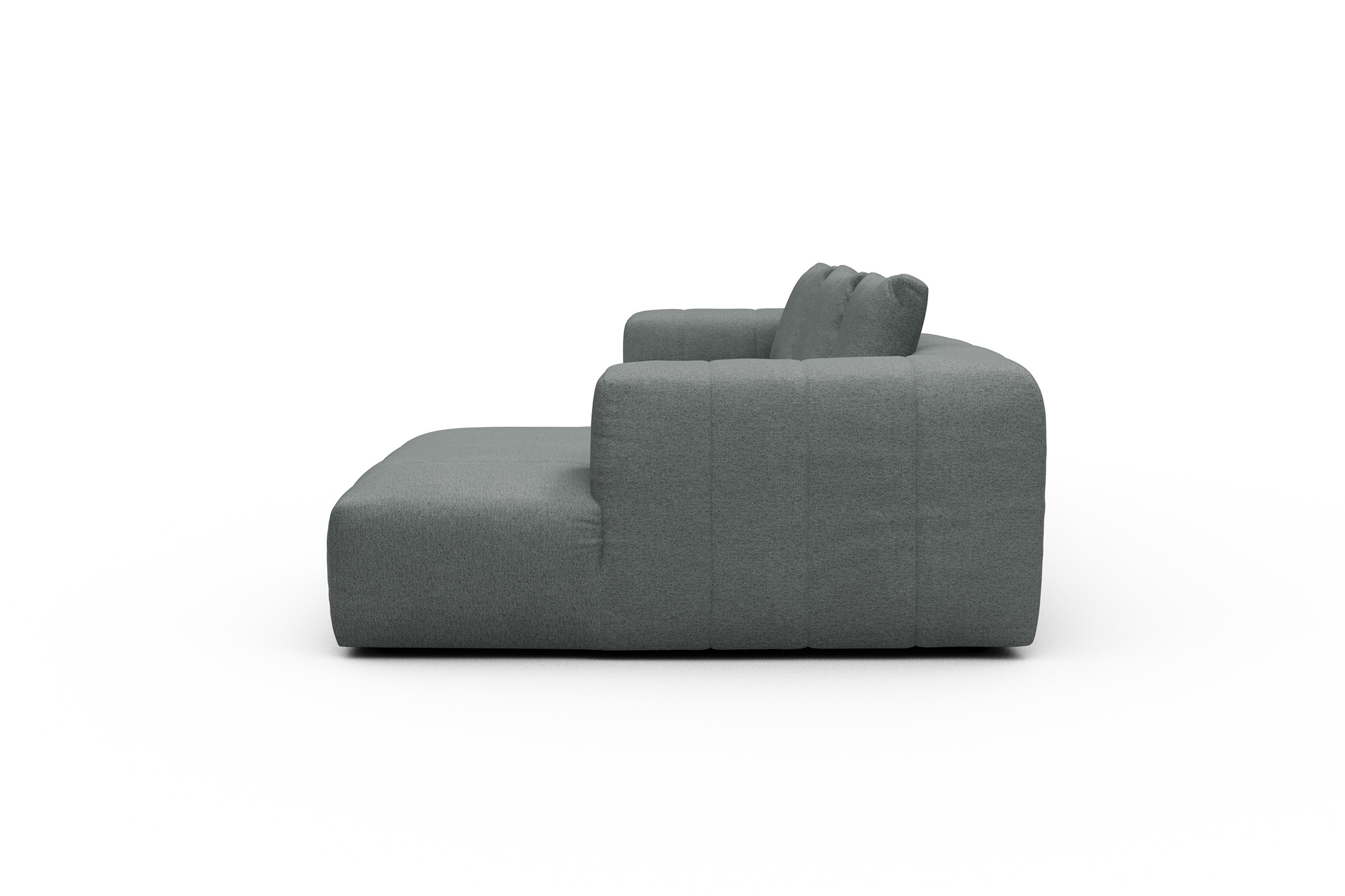Ecksofa Hugo 2,5-Sitzer Armlehne links mit Chaiselongue Denari-Soft-Grey