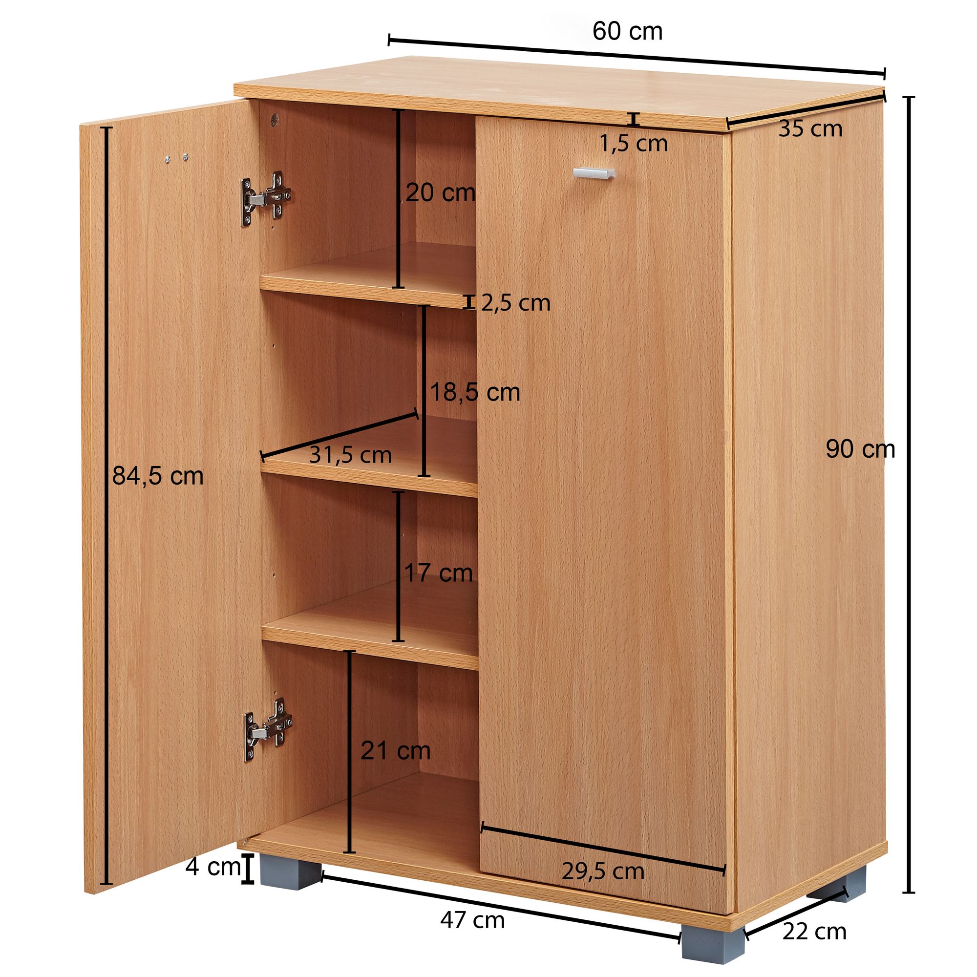 Schuhschrank Bremnes Braun 60 × 35 × 90 cm