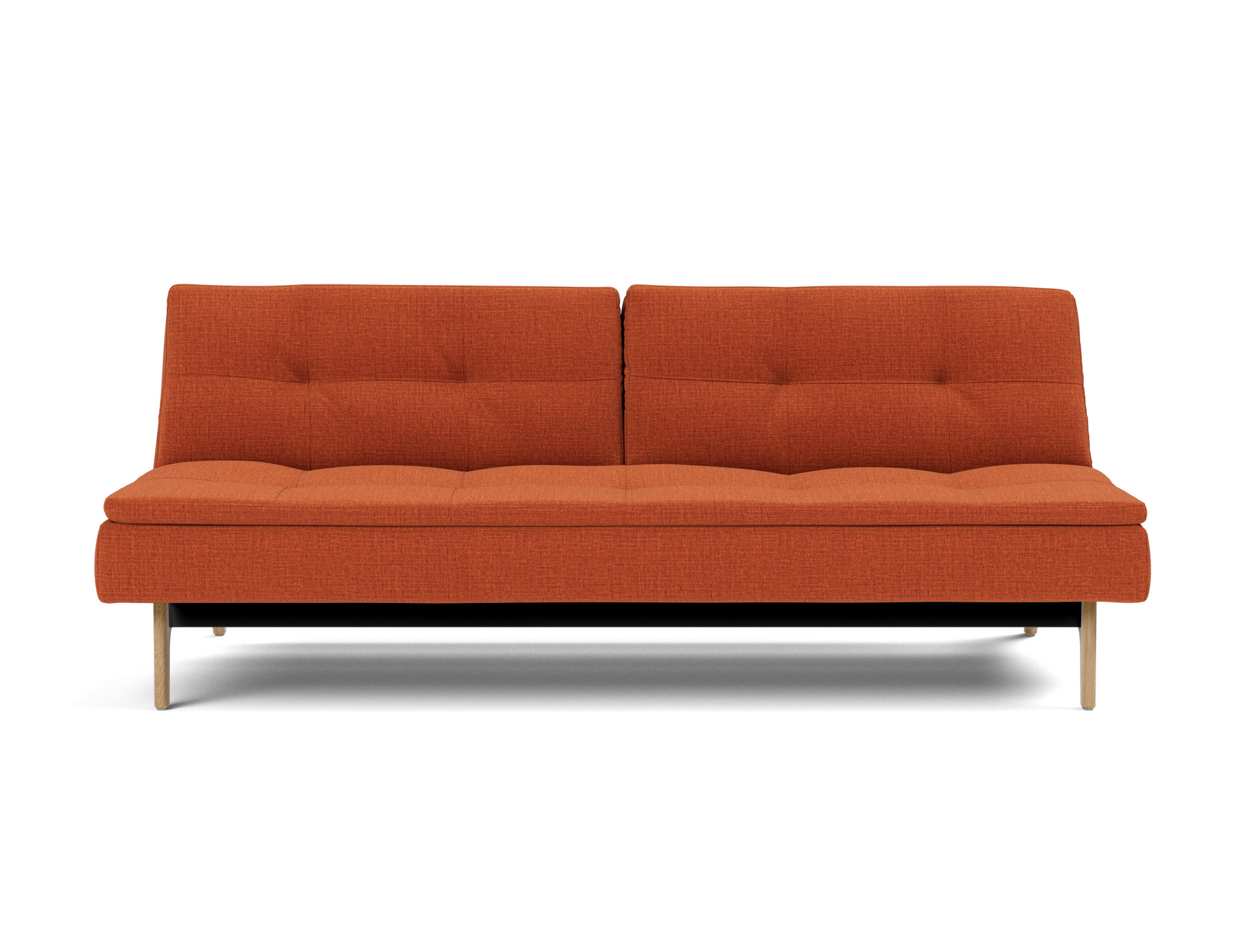 Schlafsofa Dublexo Chenille Esina 412-Rust-Orange Beine Eiche