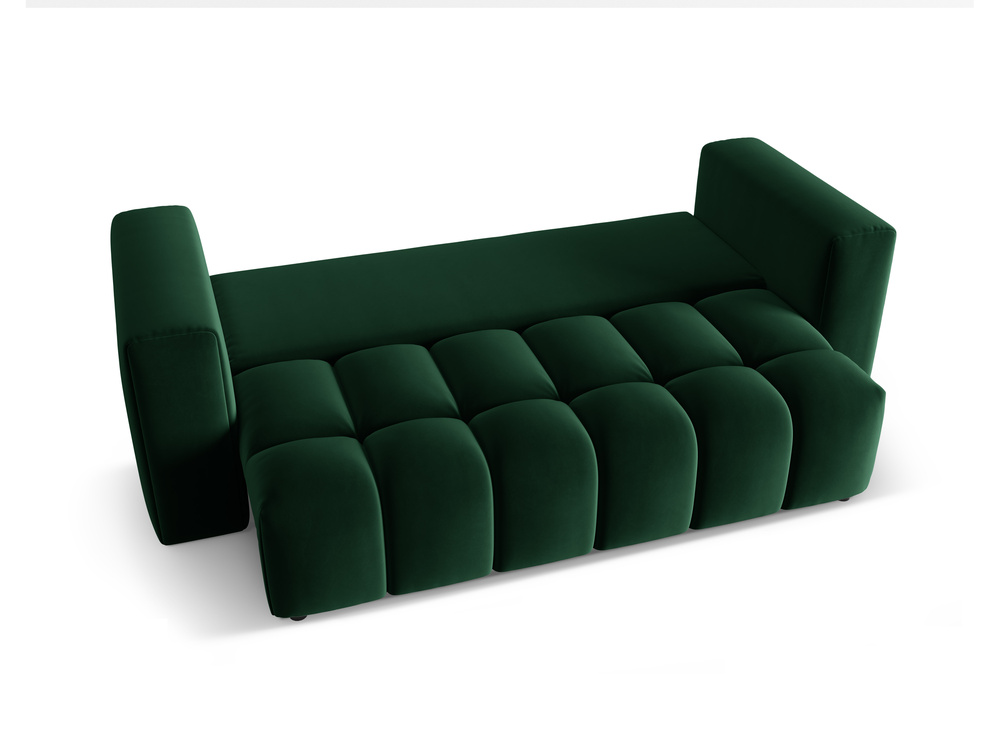 Cosmopolitan Design Schlafsofa Verona 3-Sitzer mit Bettkasten Samt Casino Flaschengrün