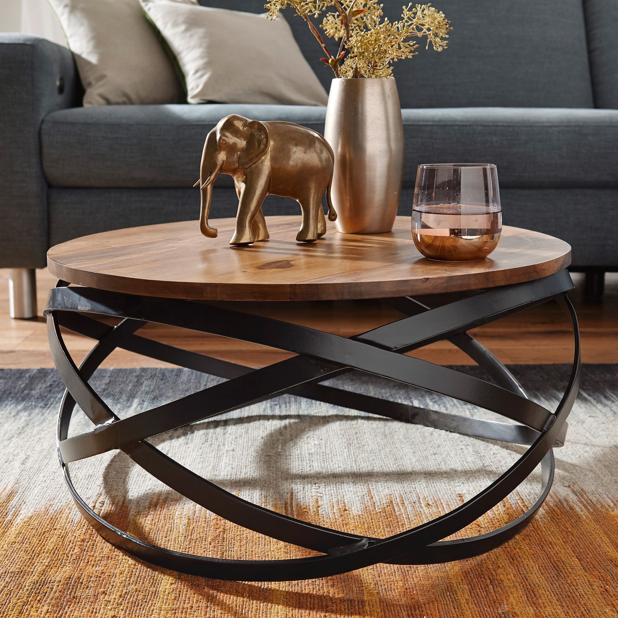 Couchtisch Osen Sheesham Massivholz Ø 60 cm