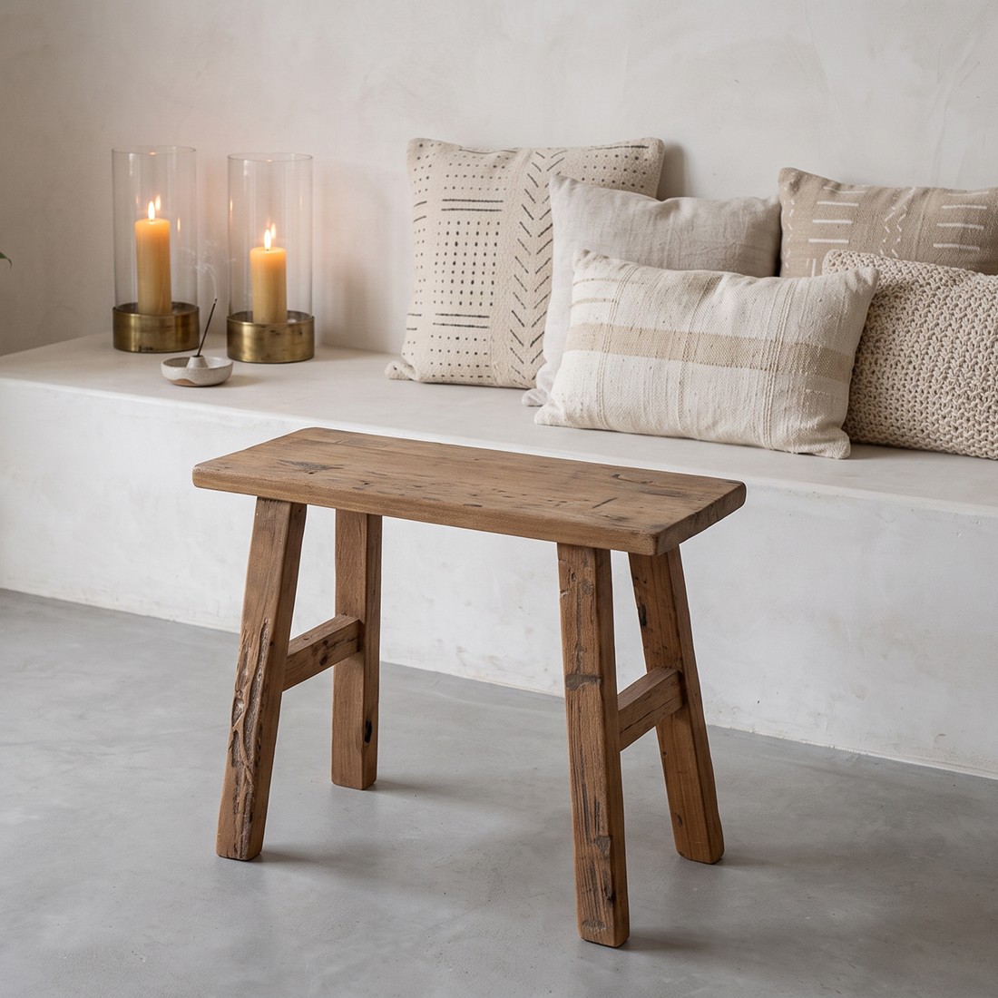 Raw Materials Java Carpenter Beistelltisch/Hocker Recyceltes Holz 16x35x30cm