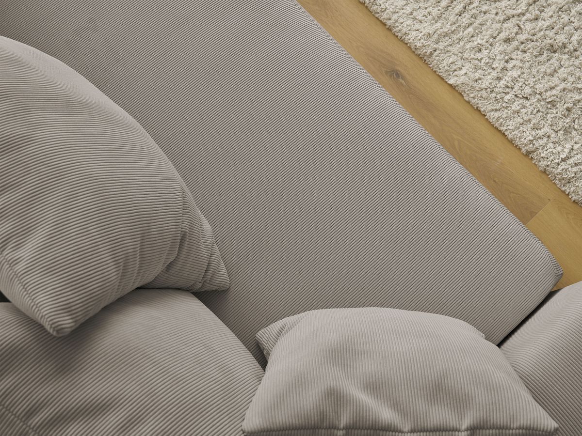 Bobochic Sidonie Schlafsofa 3-Sitzer mit Bettkasten Cordsamt Taupe