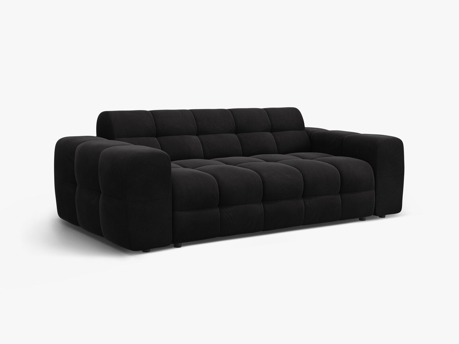 Micadoni Sofa Kendal 3-Sitzer Samt Magic Velvet Schwarz