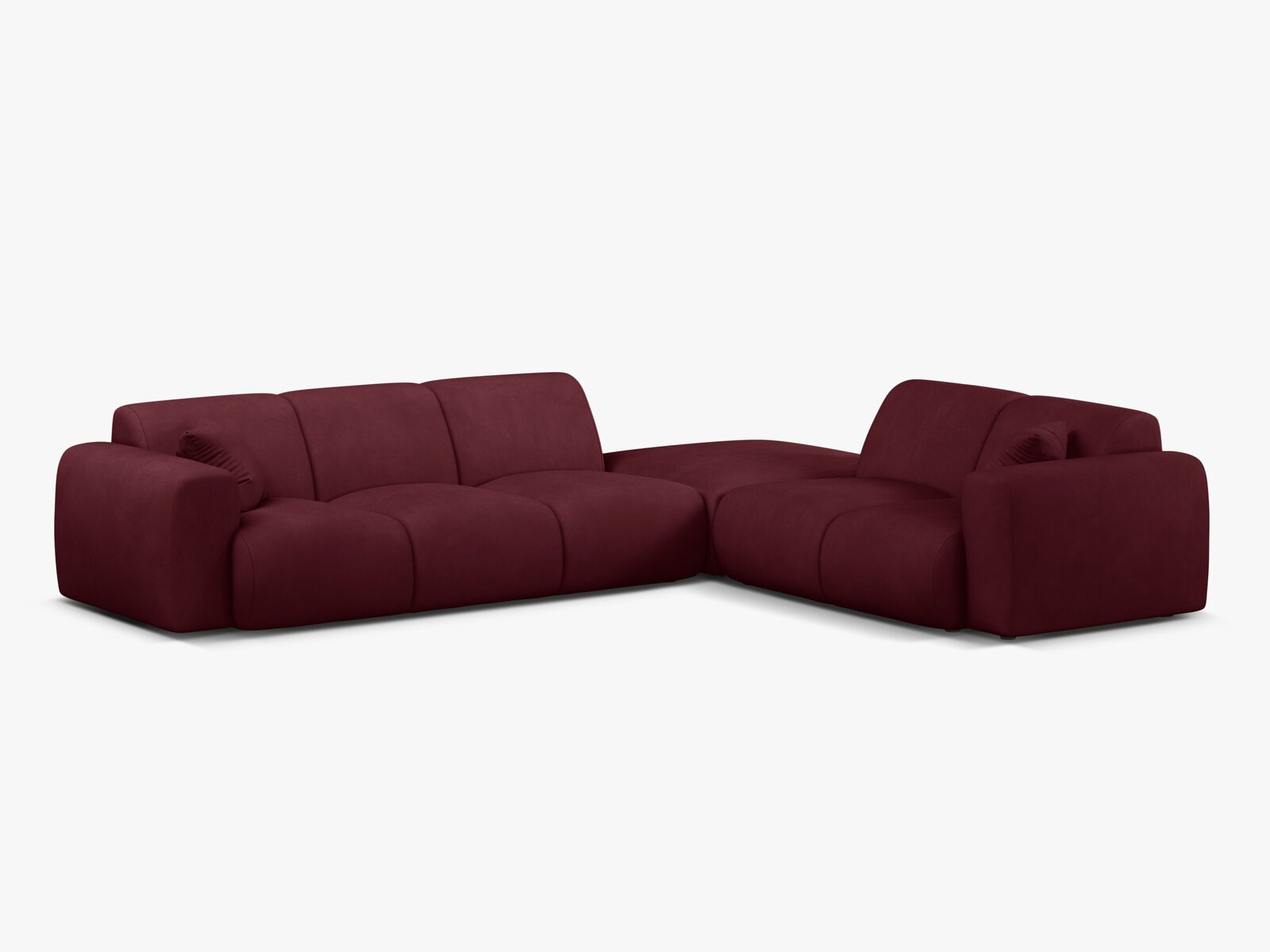 Micadoni Ecksofa Molino 6-Sitzer Rechts Strukturierter Stoff Rebel Bordeaux