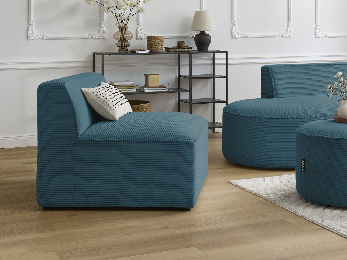Bobochic Rousseau Sofamodul 1-Sitzer Cordsamt Dunkelblau