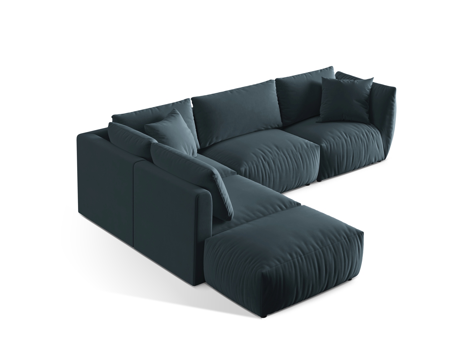 Micadoni Modulares Ecksofa Chris 4-Sitzer Links Samt Pastellblau