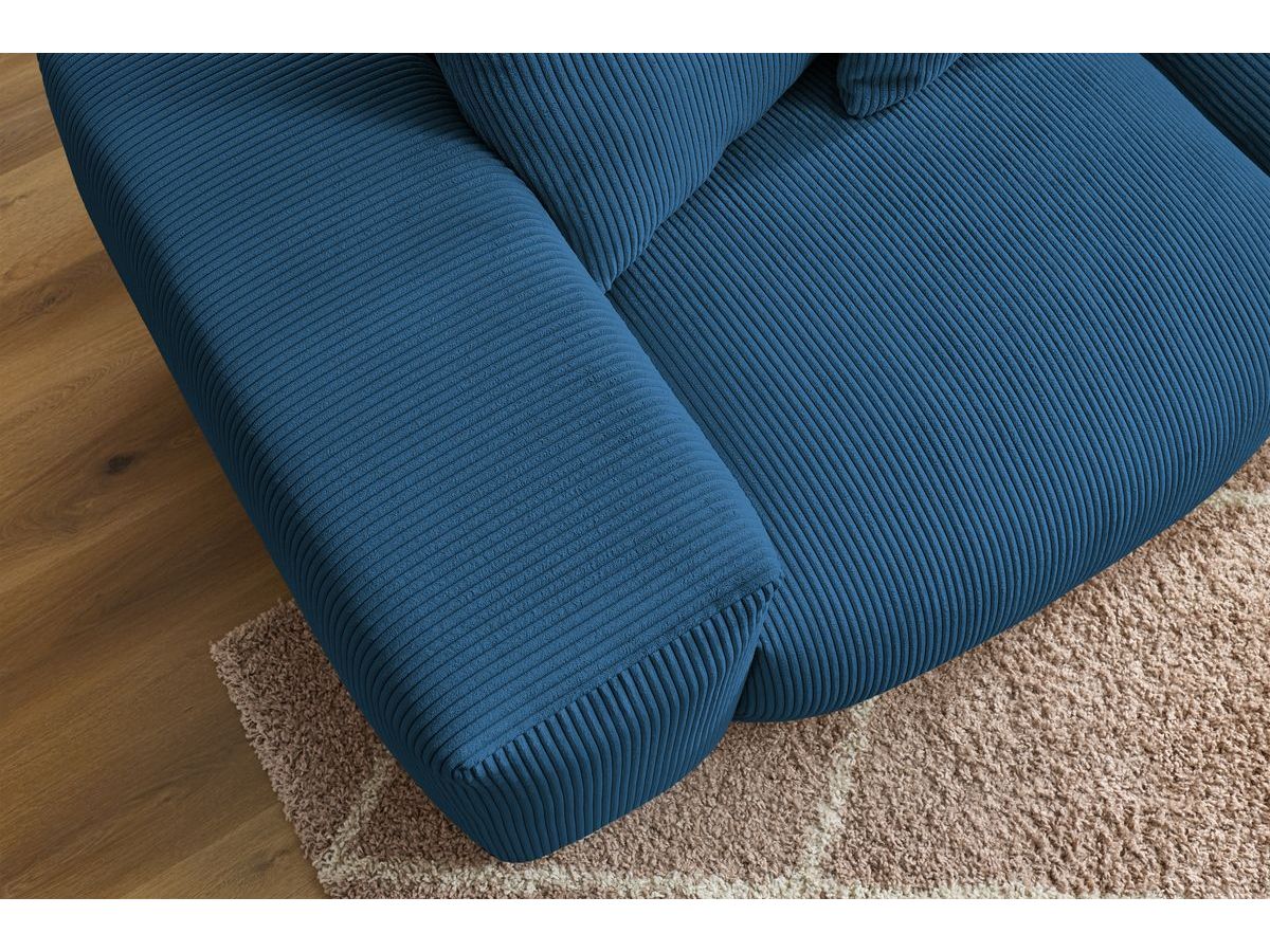 Bobochic Voltaire Sofa 3-Sitzer 248 × 100 cm Cordsamt Dunkelblau