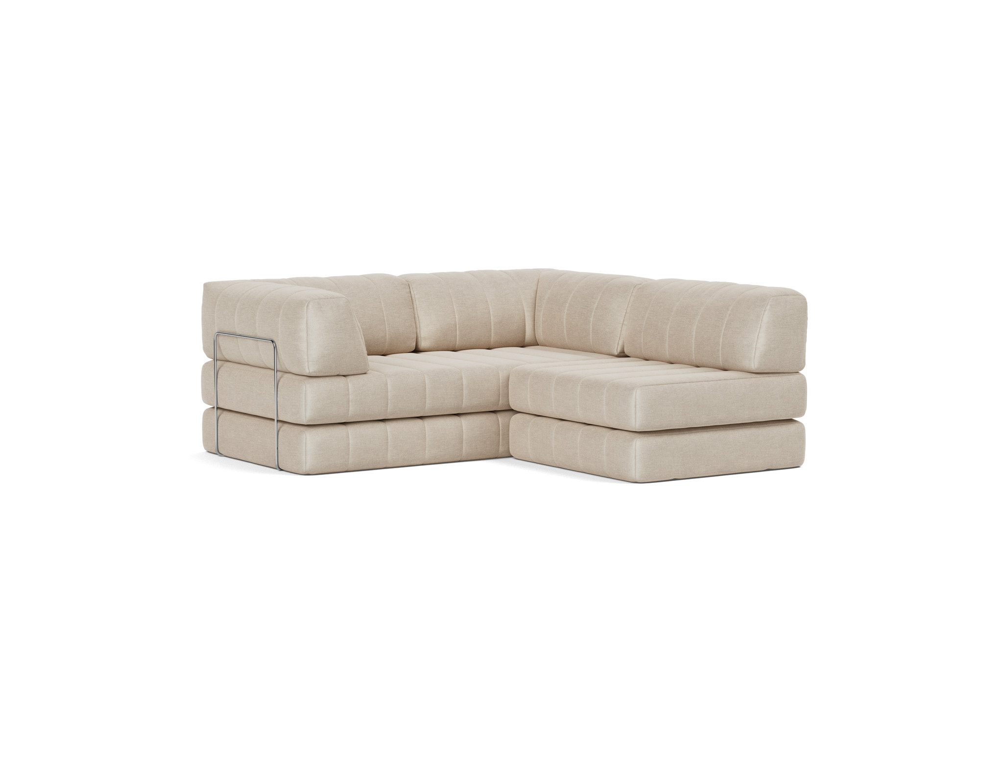 Schlafsofa CozyPad Grand mit Armlehnen Flachgewebe Phobos 586-Latte