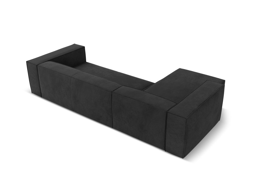 Cosmopolitan Design Ecksofa Turin 5-Sitzer Strukturierter Stoff Rosario Dunkelgrau Melange Links