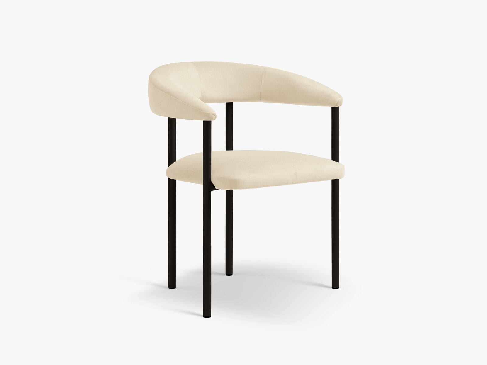 Micadoni Stuhl Lea Samt Magic Velvet Elfenbein Black