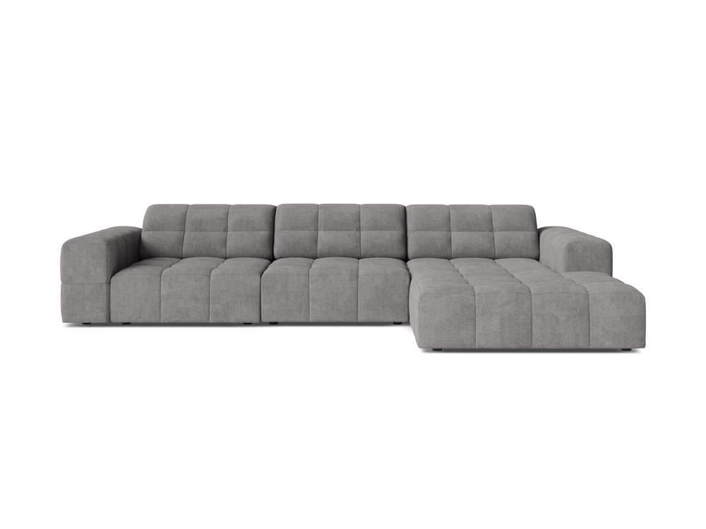 Cosmopolitan Design Ecksofa Chicago 4-Sitzer Chenille Eden Hellgrau Rechts