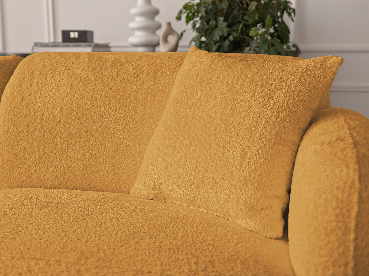 Bobochic Anda Ecksofa mit Pouf 292 × 163 cm Chenille Gelb Ecke rechts