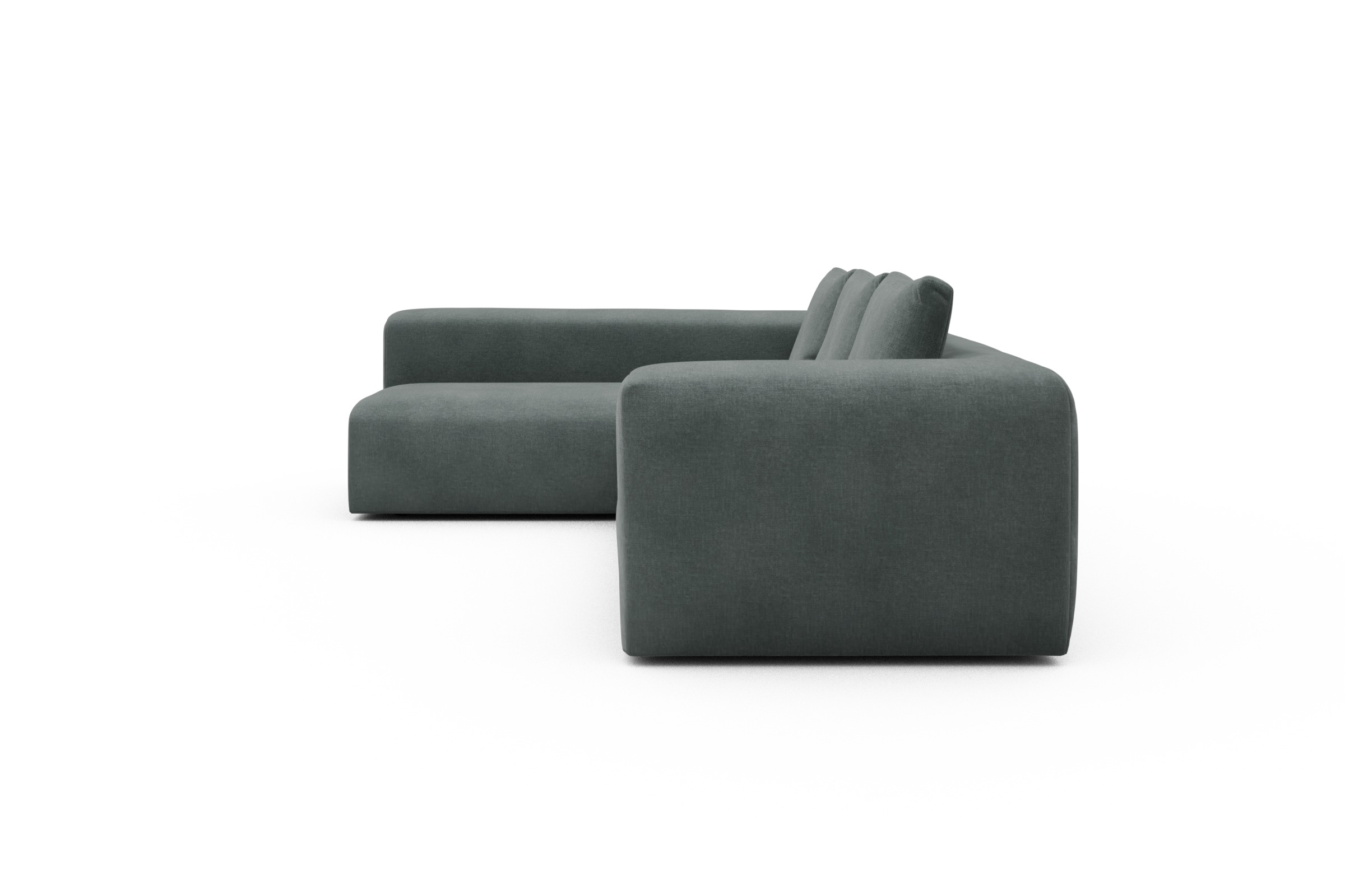 Ecksofa Fred 2x 2,5-Sitzer links offen Smooth-Silver-Grey