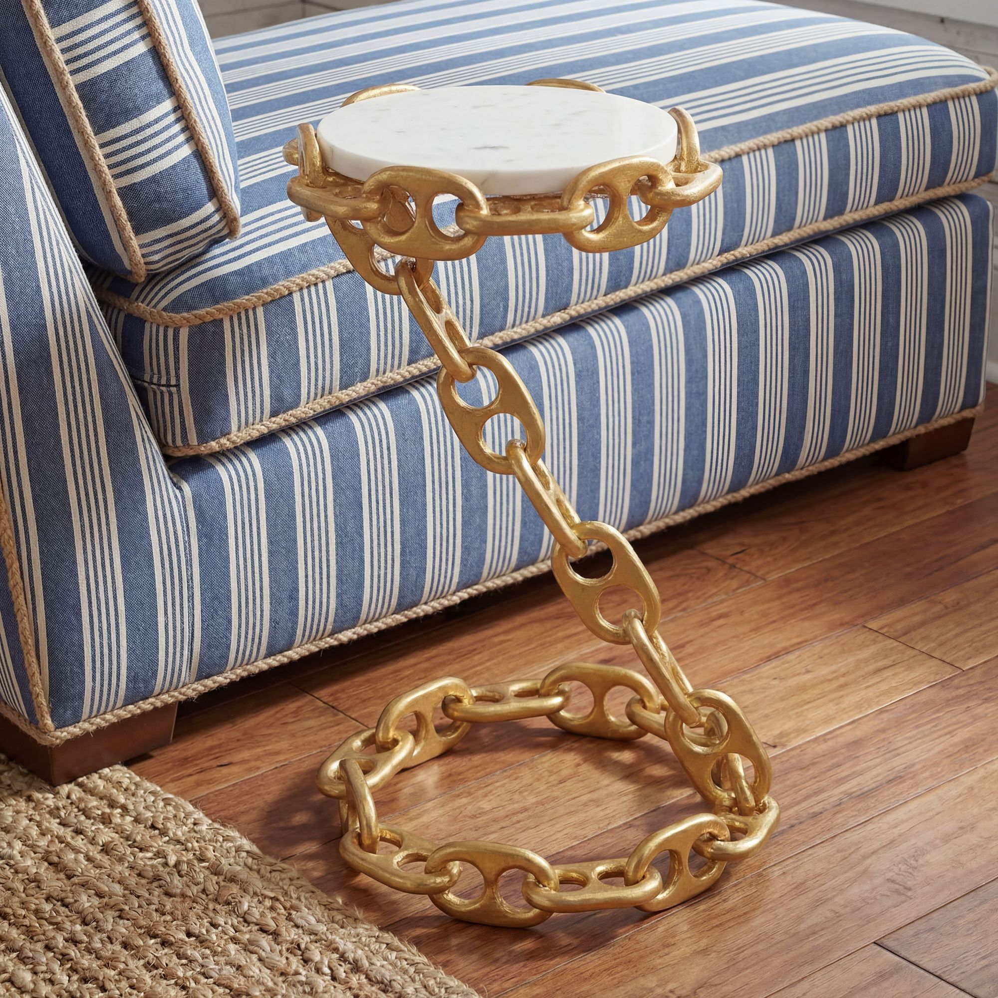 Beistelltisch Lundo Marmor Gold Ø 31 cm