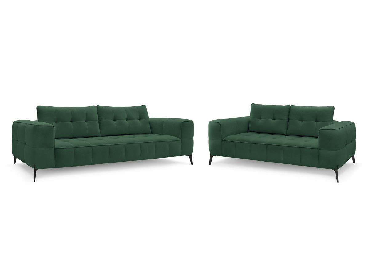 Bobochic Anis Sofa-Set 3- und 2-Sitzer Strukturstoff Grün