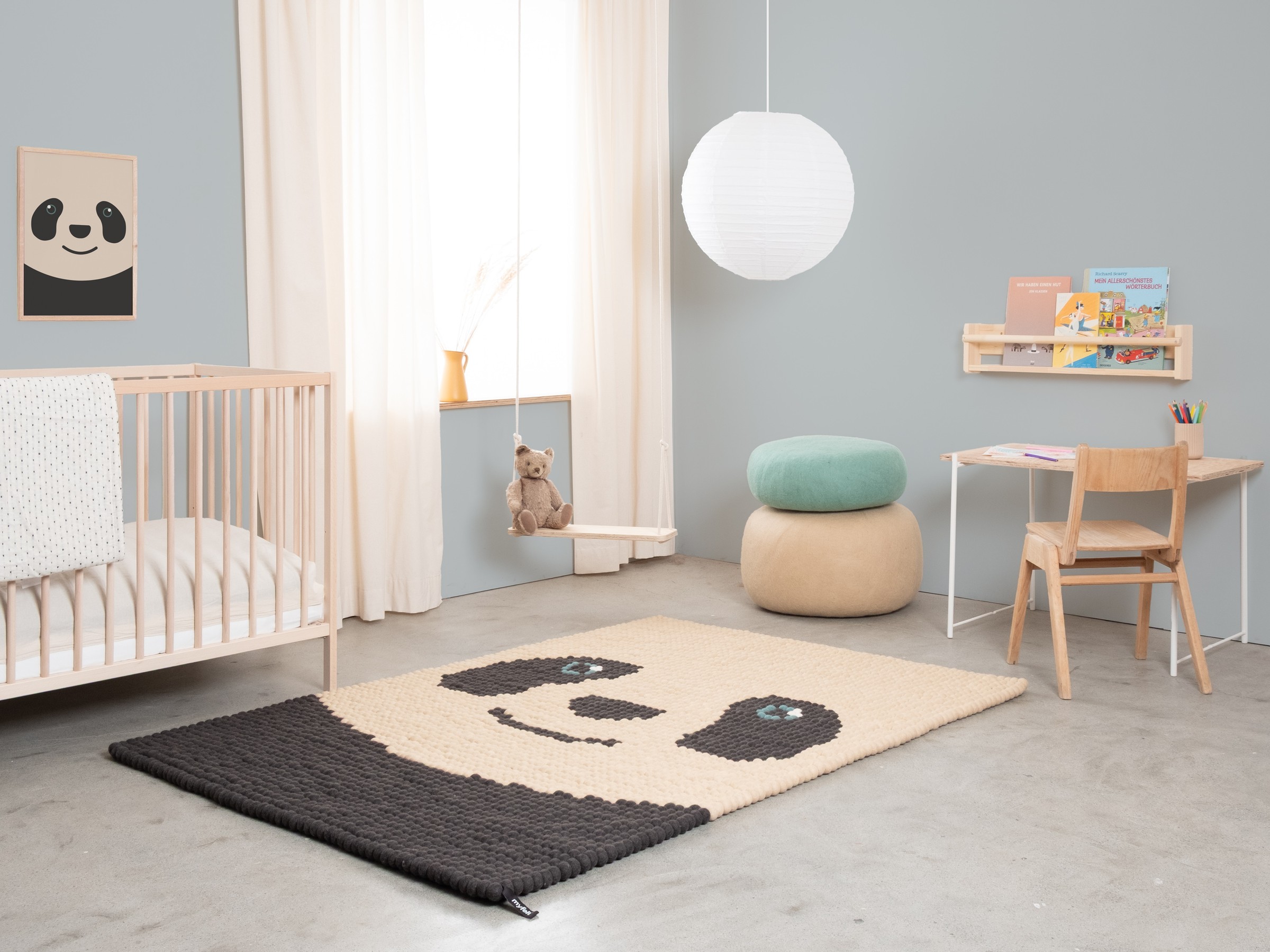 myfelt Bo Filzkugelteppich Creme