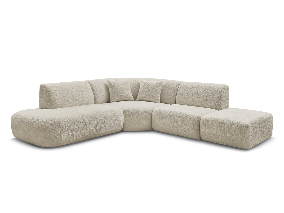Bobochic Anda Ecksofa 279 × 264 cm Chenille Beige Ecke links