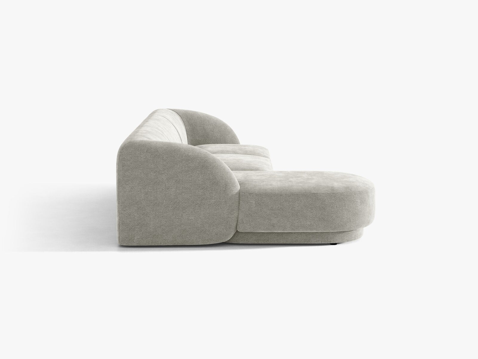 Micadoni Ecksofa Miley 4-Sitzer Links Chenille Haga Hellgrau
