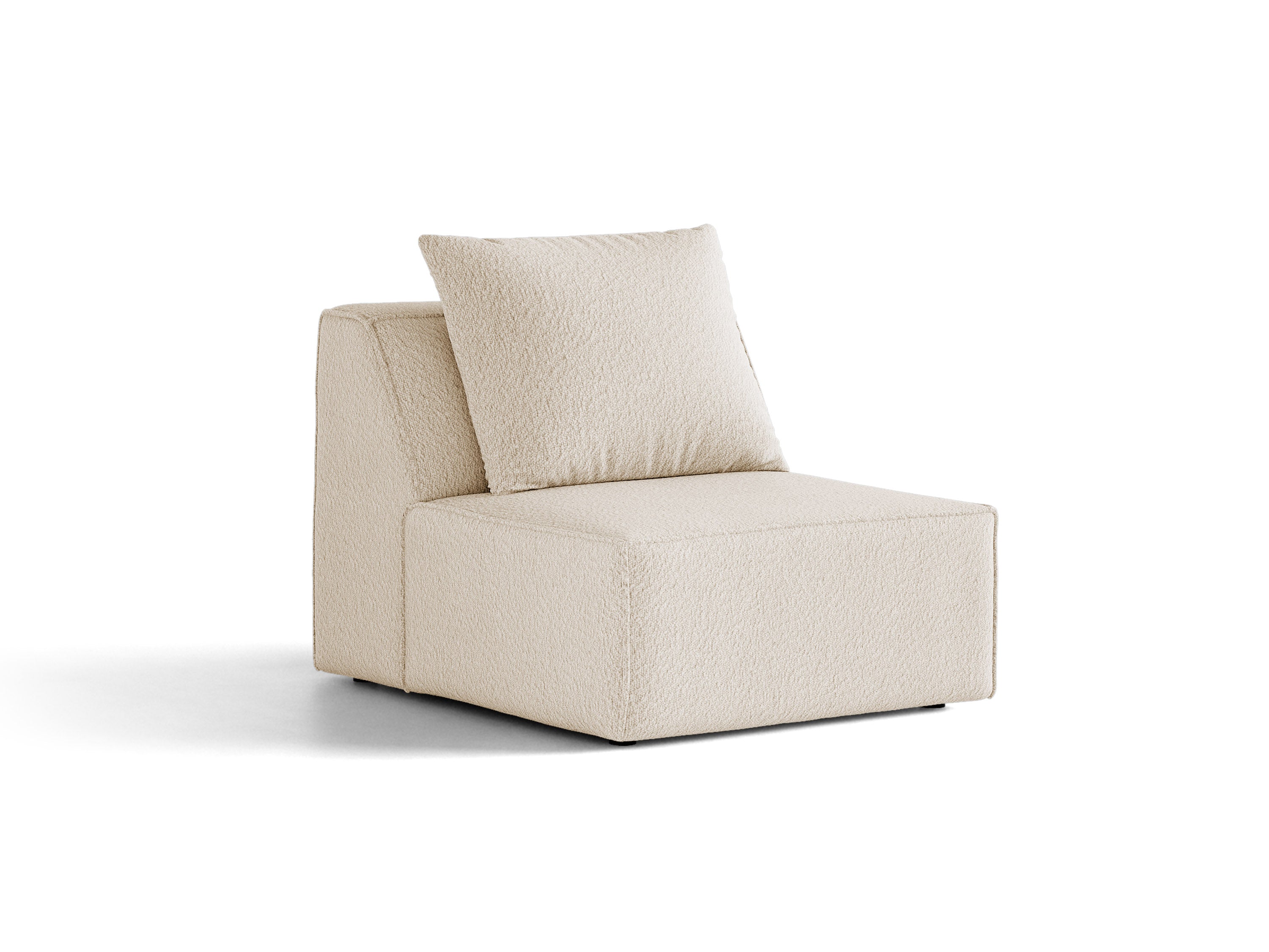 Micadoni Sessel ohne Armlehnen Jodie 1-Sitzer Boucle Baloo Beige