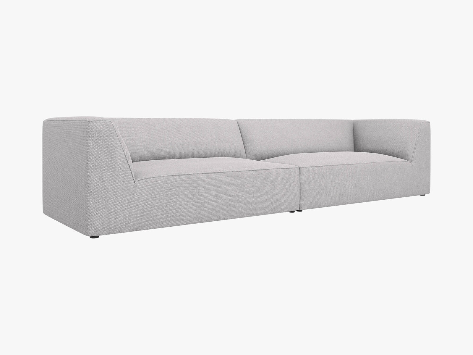 Micadoni Sofa Ruby 4-Sitzer Strukturierter Stoff Ottawa Hellgrau