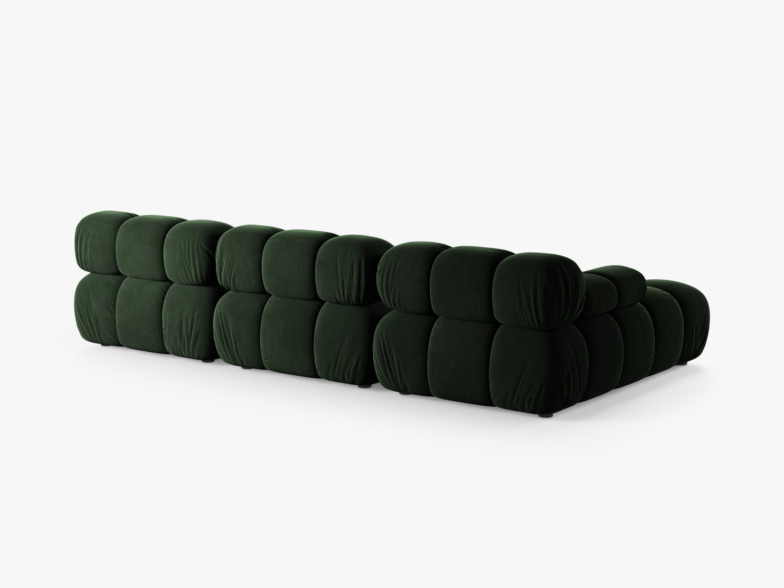 Micadoni Modulares Ecksofa Bellis 4-Sitzer Links Samt Venus Flaschengrün