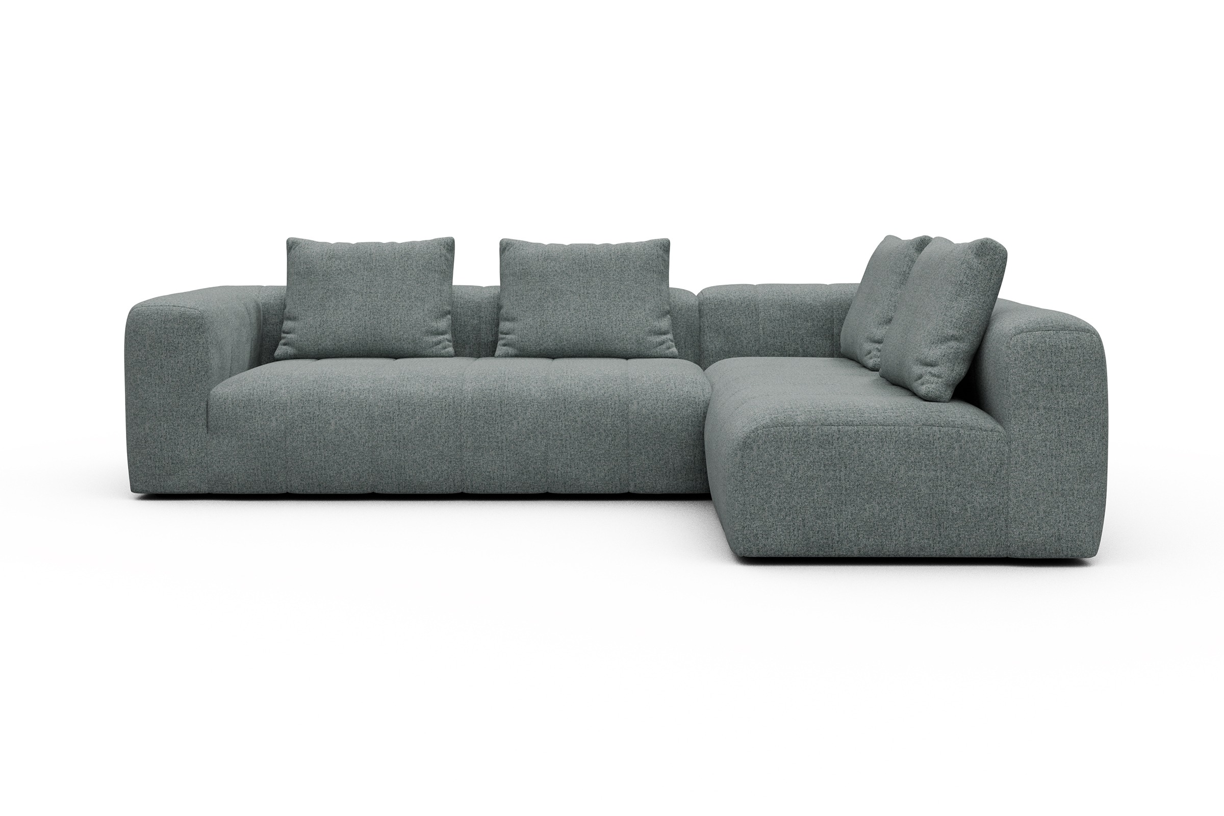 Ecksofa Hugo 2x 2,5-Sitzer Armlehne links Casone-Light-Mixed-Green