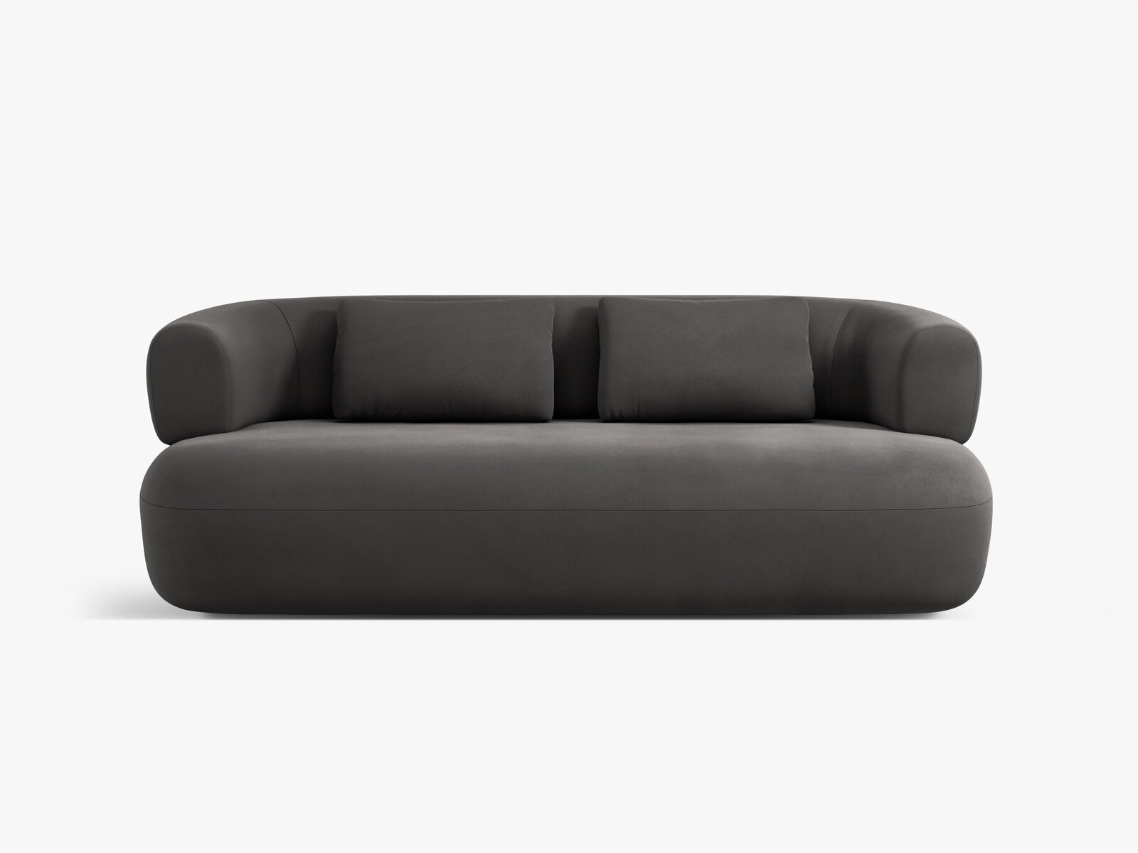 Micadoni Sofa Jenny 2-Sitzer Samt Salvador Dunkelgrau