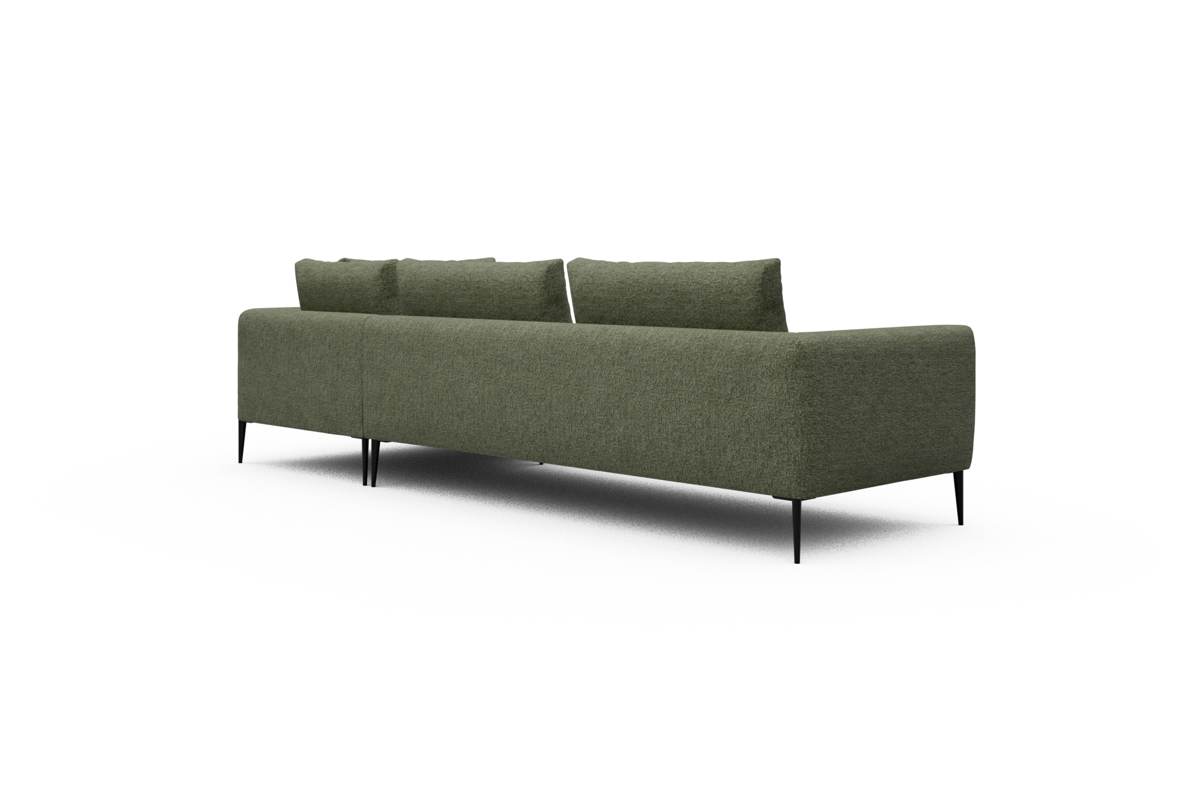Ecksofa Paul Relax-Ecke links mit 3-Sitzer Carreno-Vivid-Green