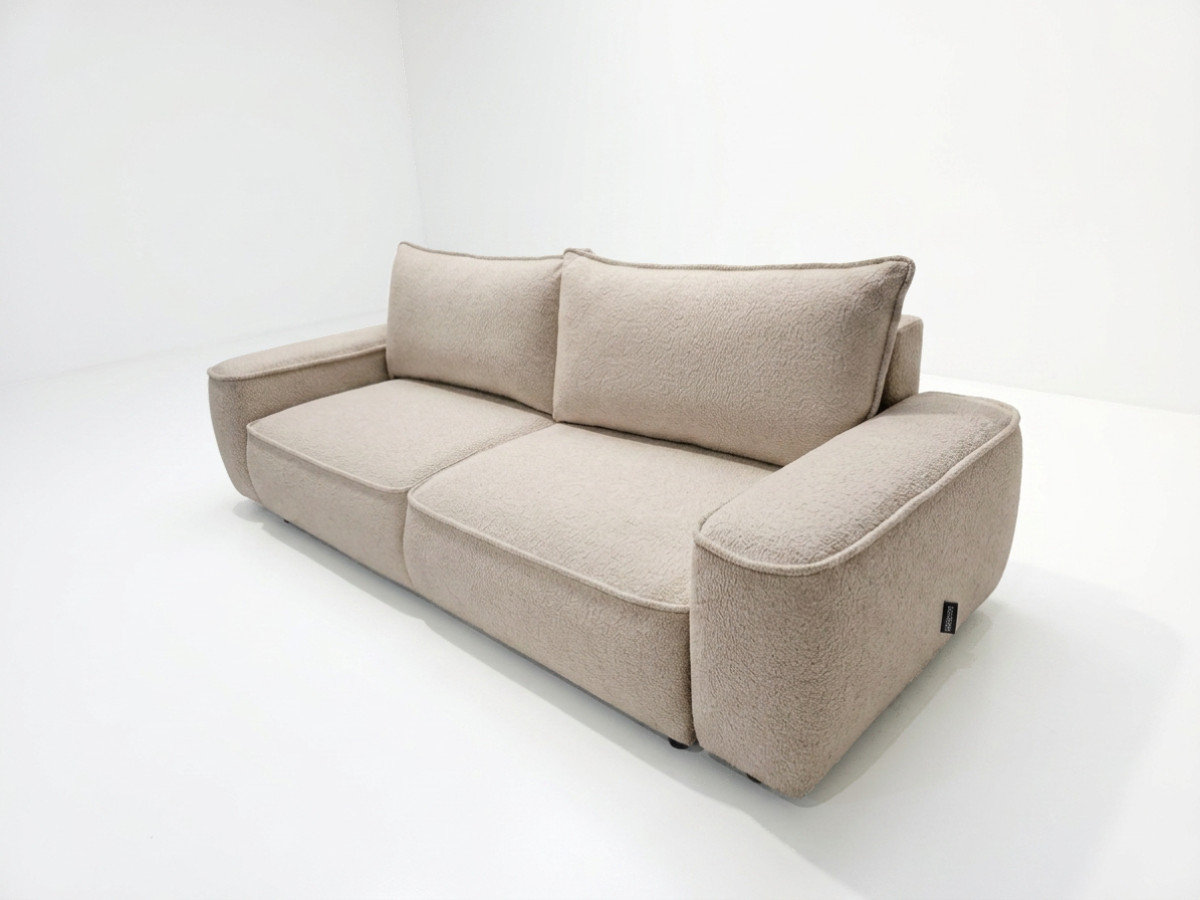 Bobochic Honore Schlafsofa 3-Sitzer mit Bettkasten Chenille Braun