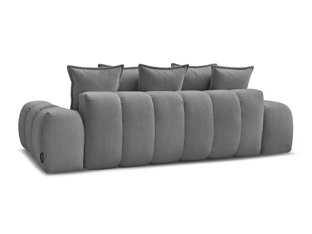 Bobochic Everest Sofa 3-Sitzer, 5 Kissen Melange-Stoff Dunkelgrau