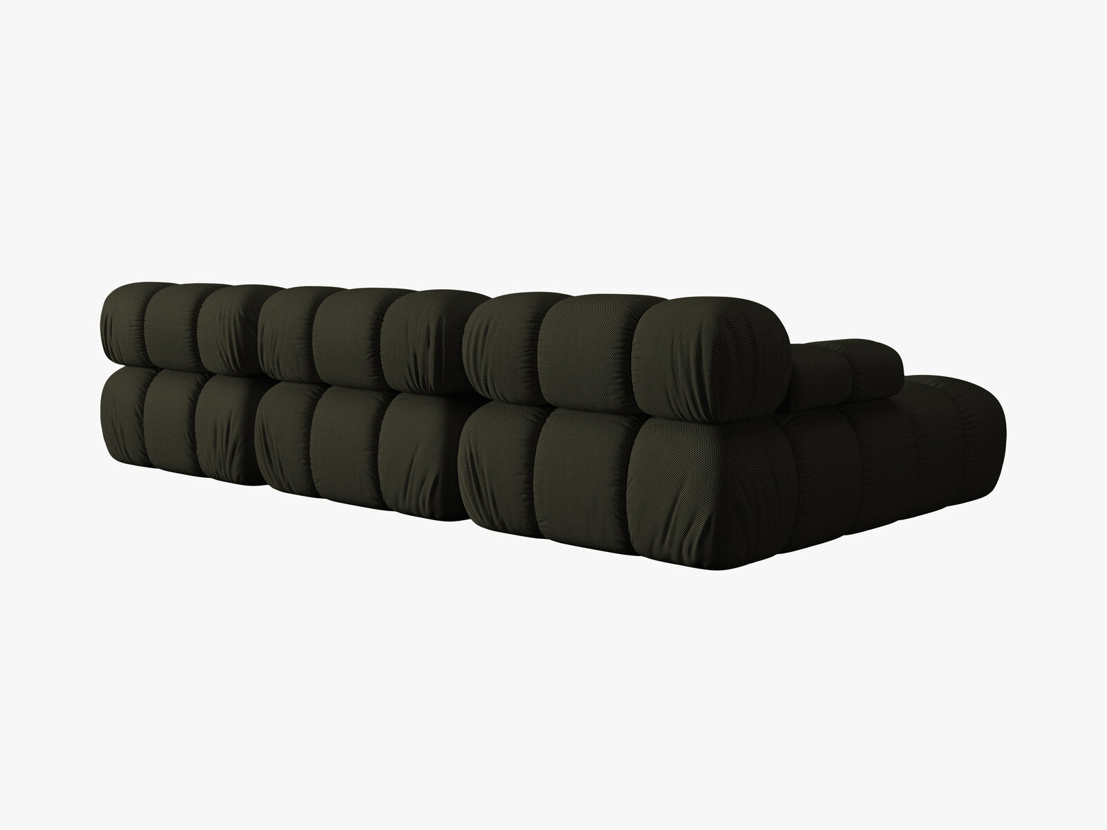 Micadoni Modulares Ecksofa Bellis 4-Sitzer Links 3D-Stoff Sonic Amazonas Grün
