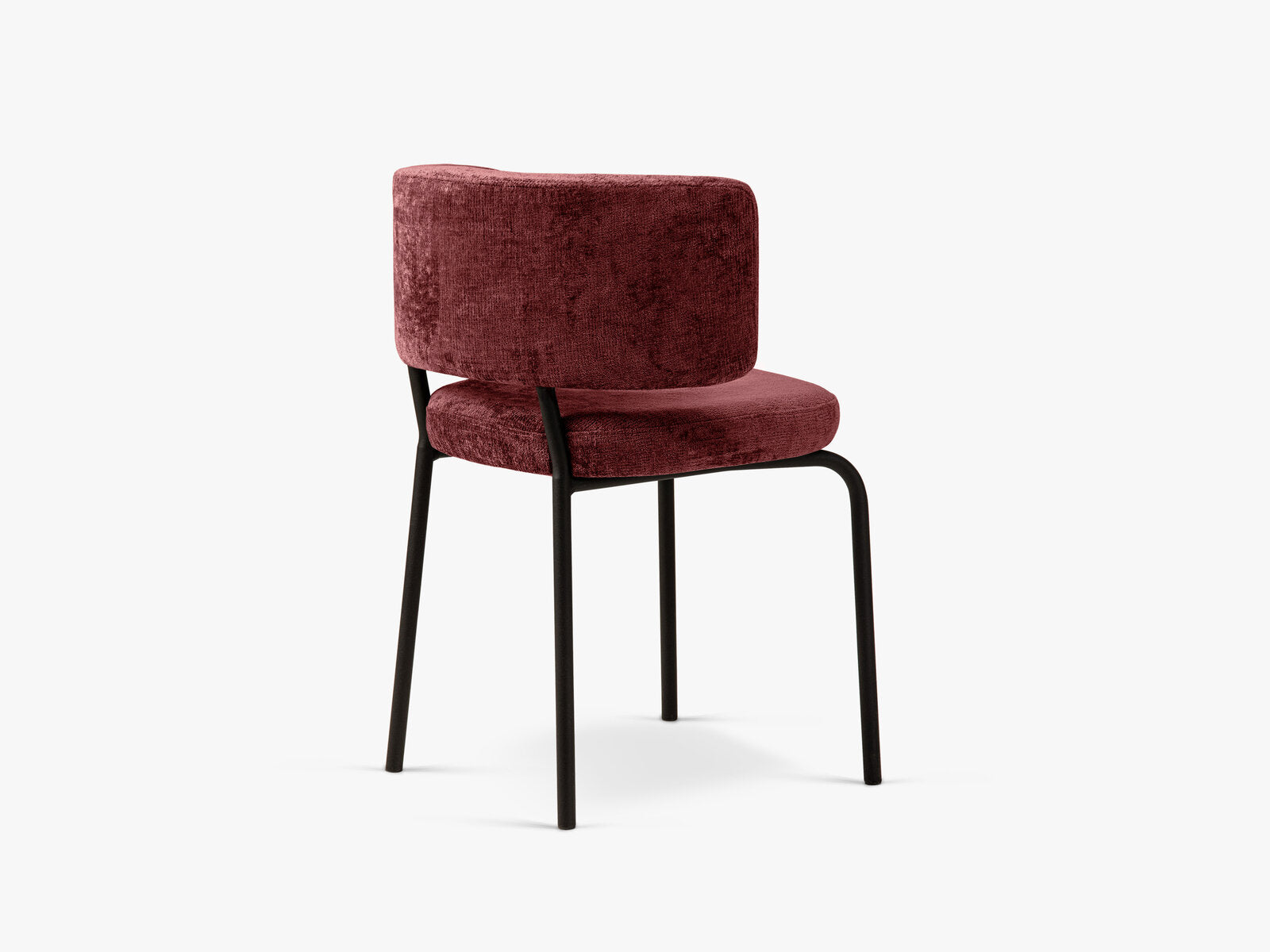 Micadoni Stuhl Dora Chenille Perfect Harmony Kirschbaum Metall Schwarz
