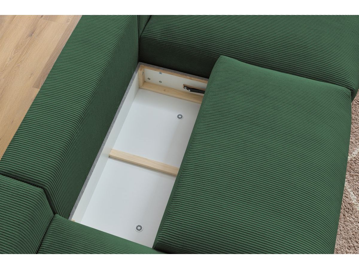 Bobochic Voltaire Wohnlandschaft 420 × 165 cm Cordsamt Grün
