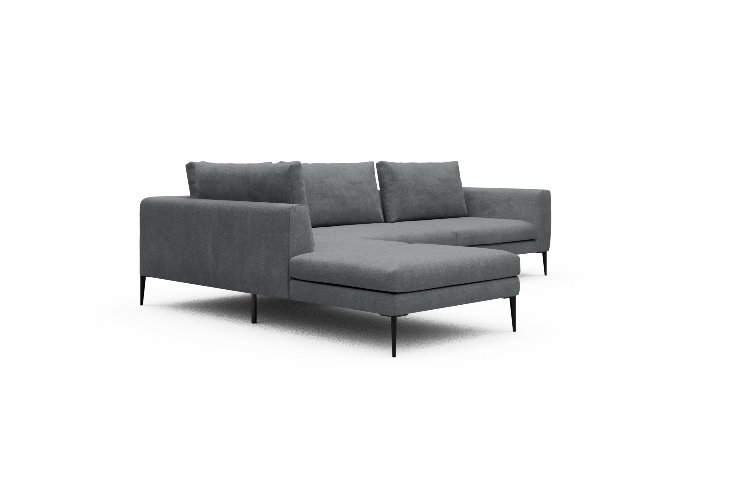 Ecksofa Paul Relax-Ecke rechts mit 3-Sitzer Casone-Gravel-Grey