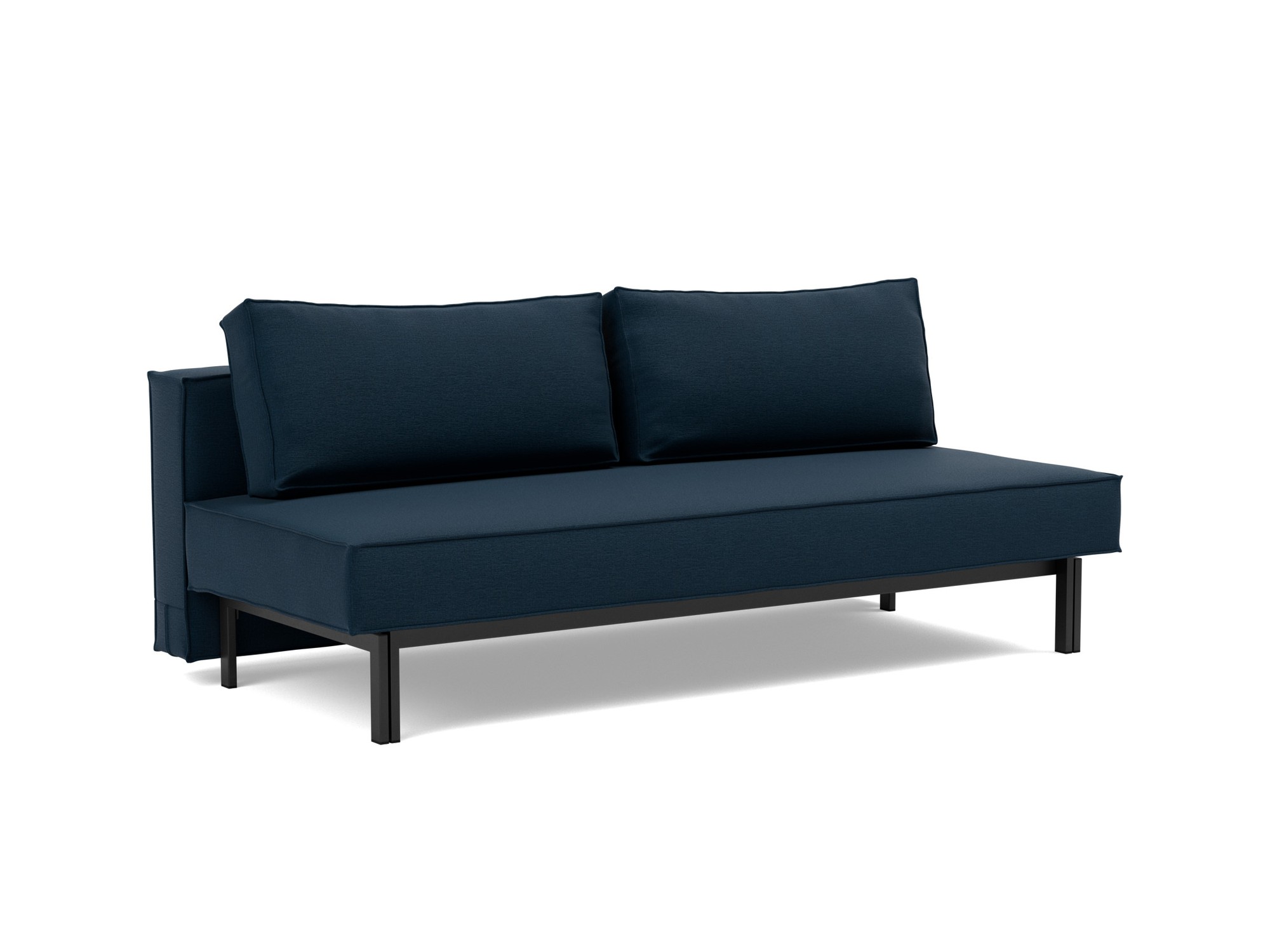 Schlafsofa Sly Flachgewebe Mixed Dance 528-Blue Beine Schwarzes Metall