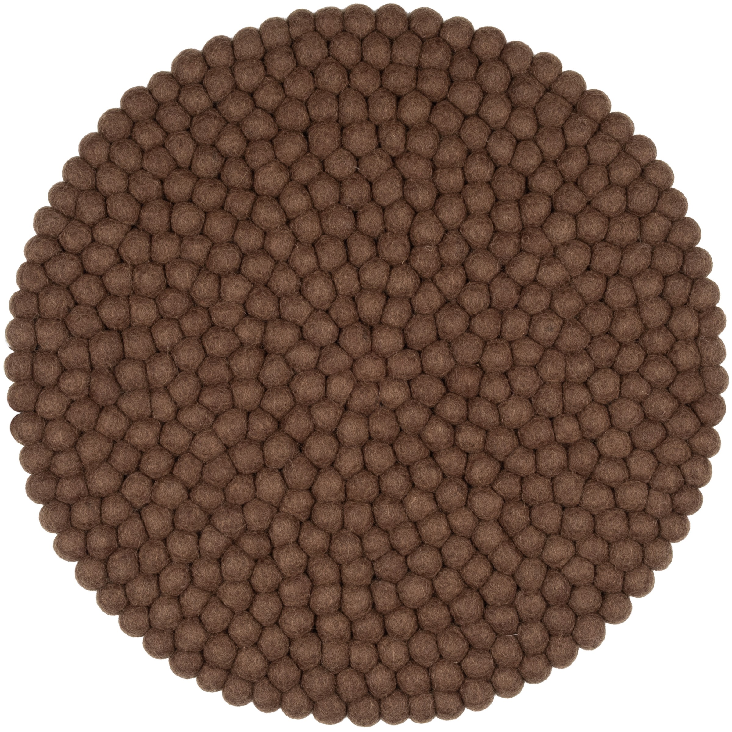 myfelt Egon Filzkugel-Sitzauflage Braun Ø 36 cm