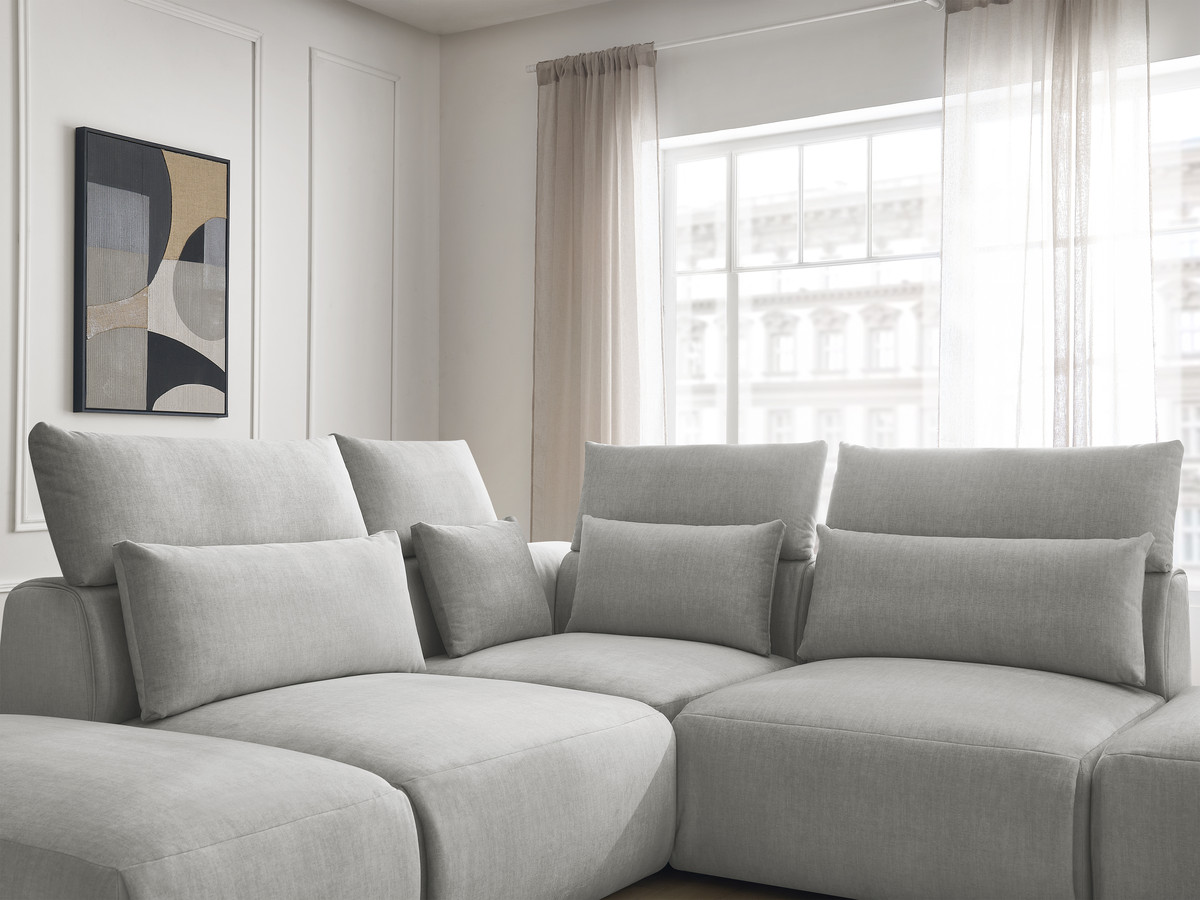 Bobochic Jana Ecksofa Samt Hellgrau