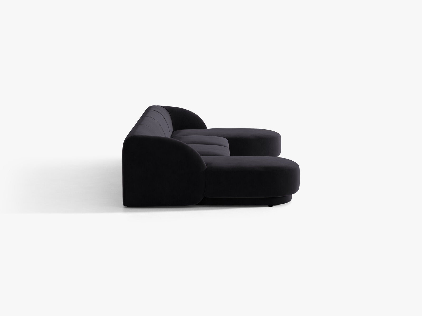 Micadoni Panorama-Sofa Miley 5-Sitzer Samt Venus Schwarz