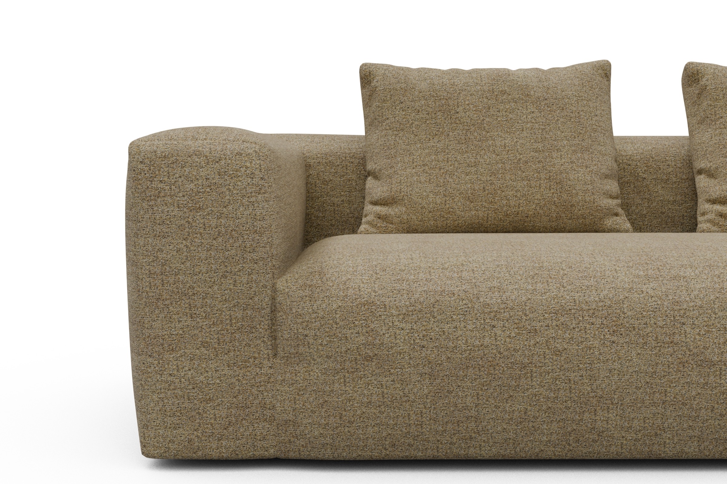 Wohnlandschaft Fred Chaiselongue rechts mit 2-Sitzer und lange Armlehne links Carreno-Silician-Yellow