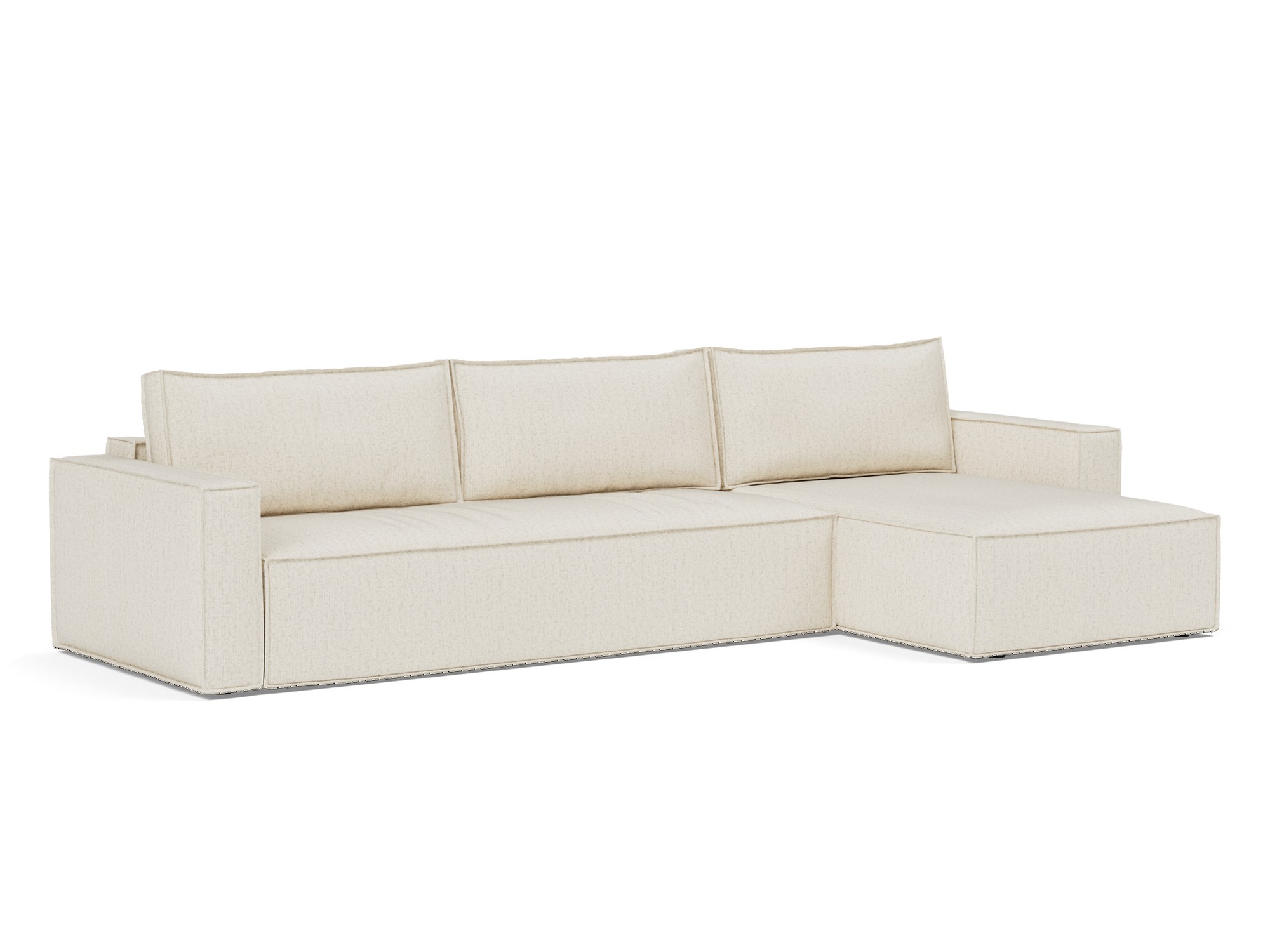 Schlafsofa Newilla mit Chaiselongue Boucle Skandi 531-Off-White