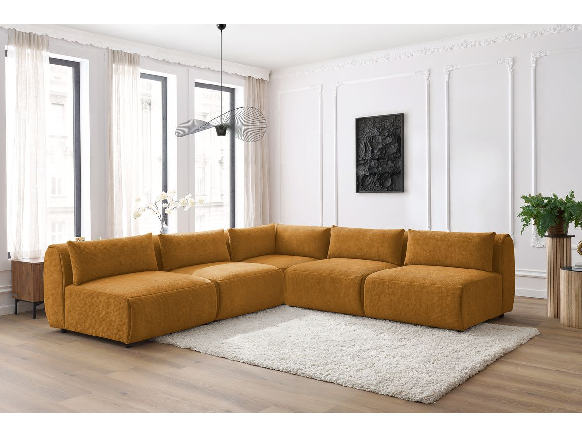 Bobochic Jeanne Ecksofa 299 × 299 cm Strukturstoff Gelb