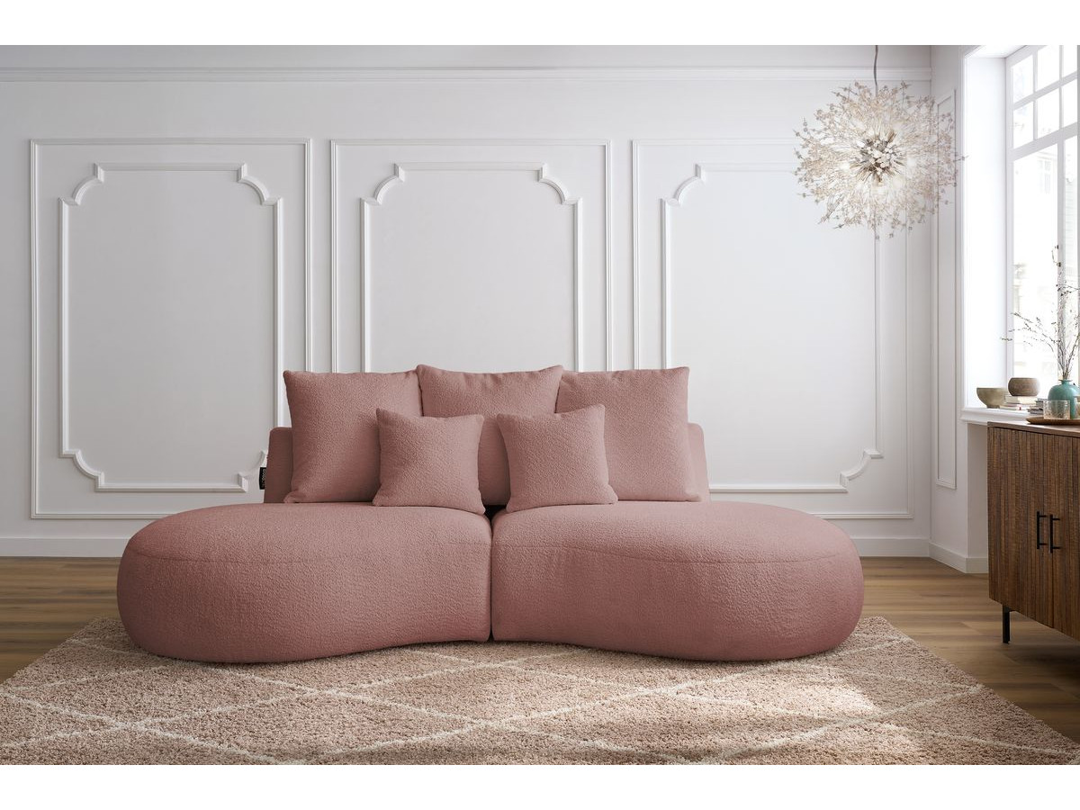 Bobochic Saint-germain Sofa 3-Sitzer Bouclé-Stoff Rosa